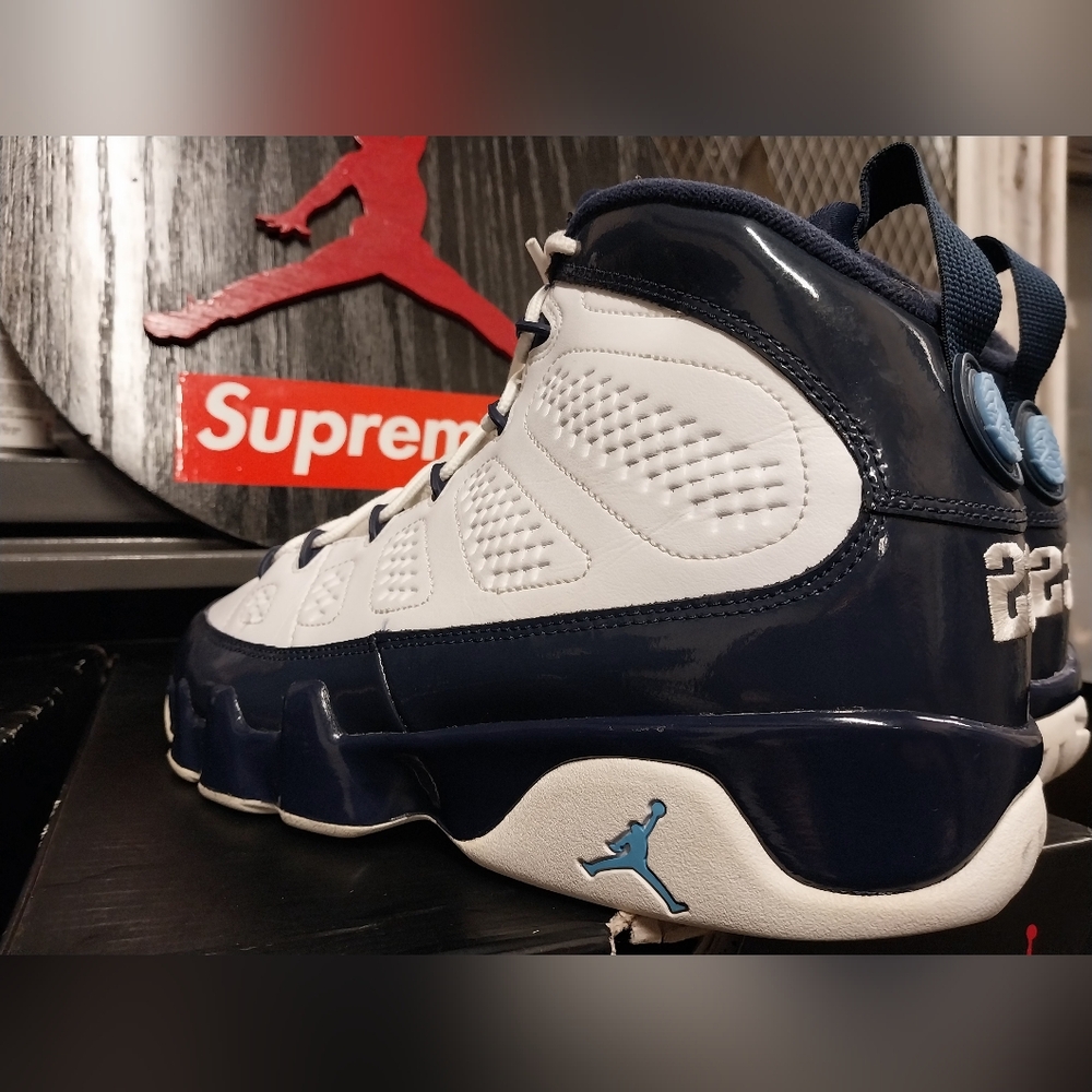 Retro Jordan 9 UNC Pearl Blue White Size 10
